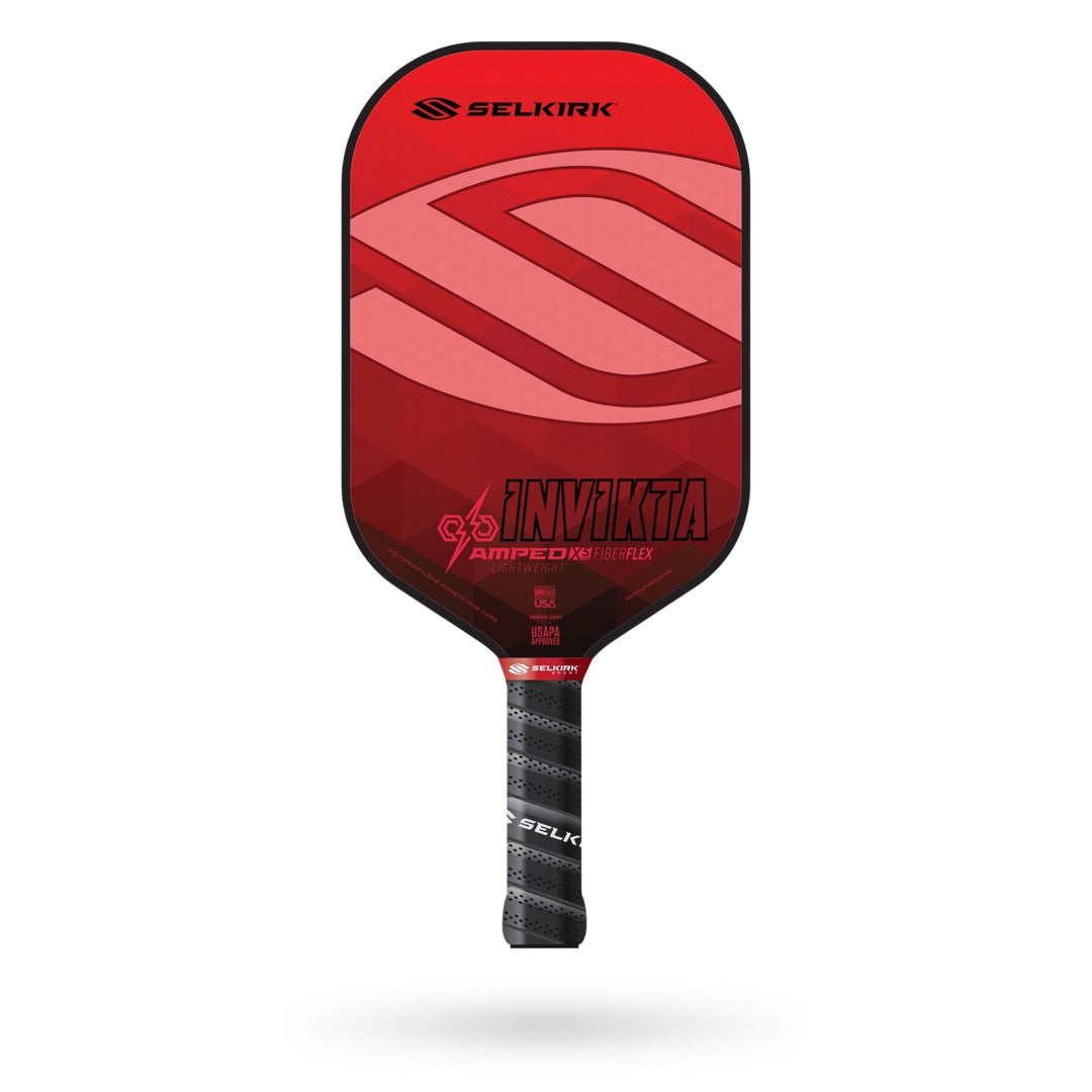 A Selkirk Amped Invikta Pickleball Paddle on a white background.