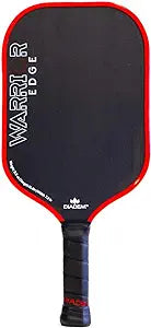 A Diadem Warrior Edge Pickleball Paddle in black and red, featuring the text "WARRIOR EDGE" on the left side and "Diadem" below it.