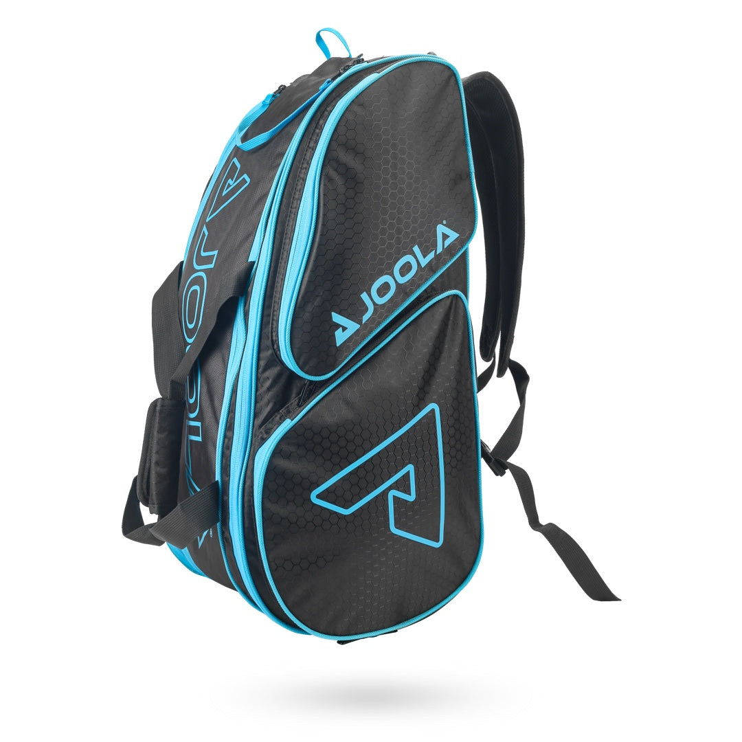 A black and blue JOOLA Tour Elite Pro Bag Pickleball Bag.