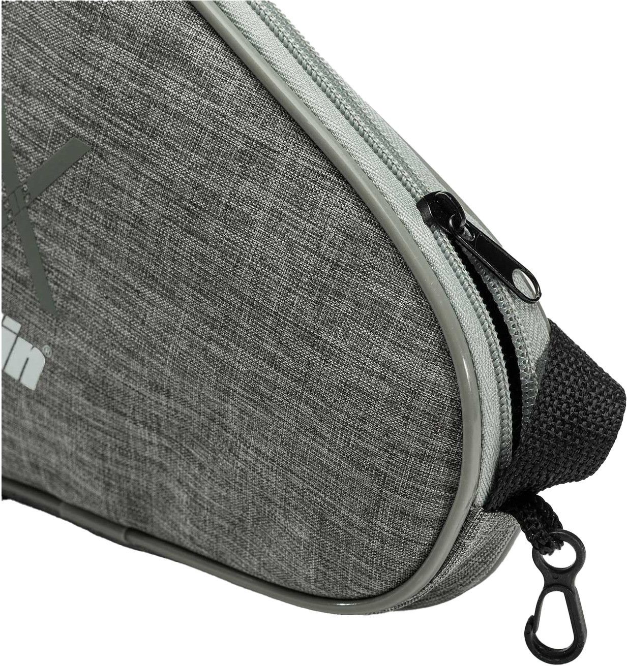 A gray Franklin pickleball paddle bag with a convenient carry strap and zipper.