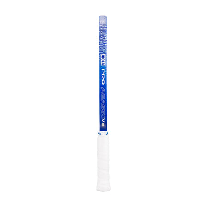 A JOOLA Agassi Pro V 16mm Andre Agassi Royal Blue Pickleball Paddle stands upright on a white background, showcasing the JOOLA brand and advanced carbon fiber technology for pro-level performance.
