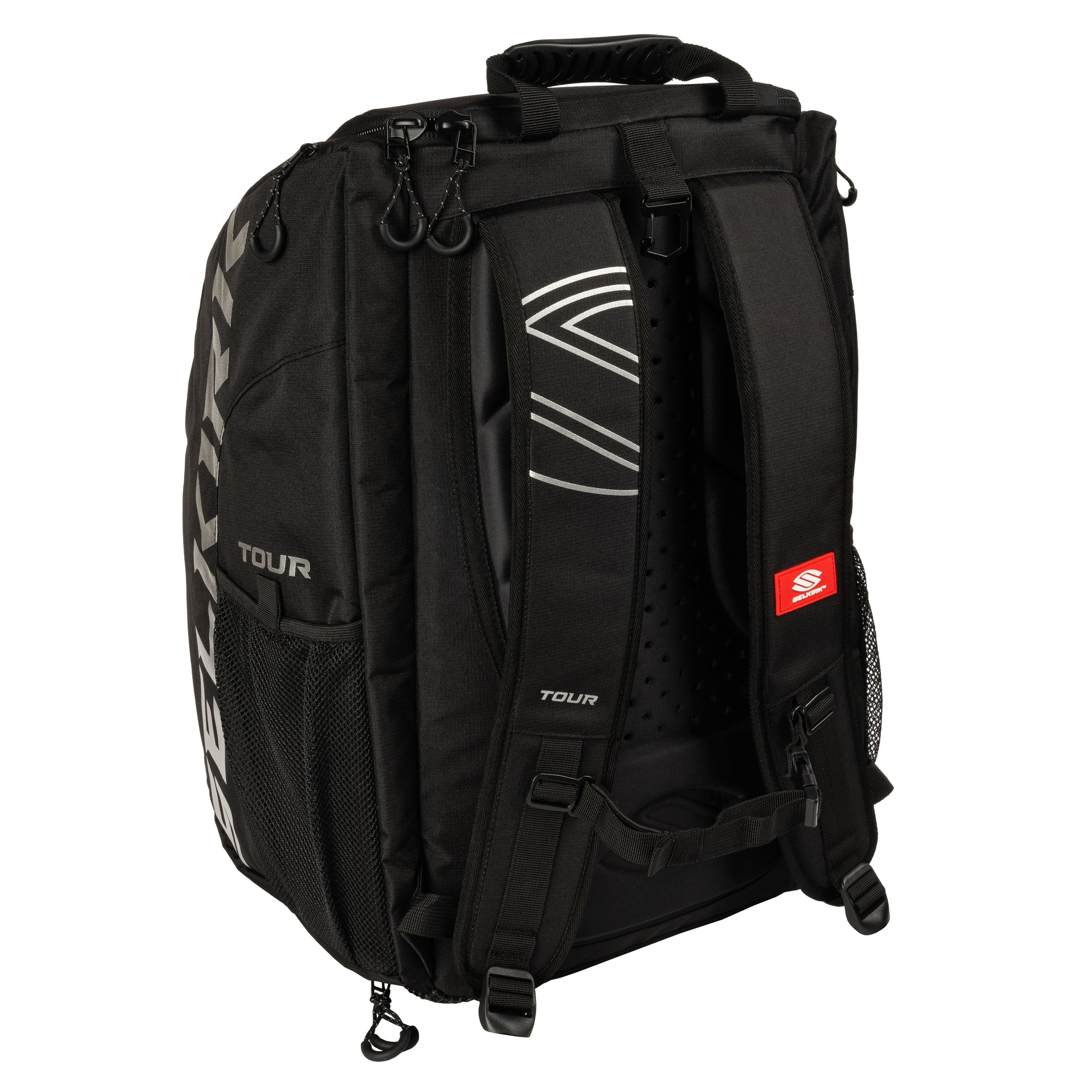 A Selkirk Core Series Tour Backpack Pickleball Bag with a white logo on it.