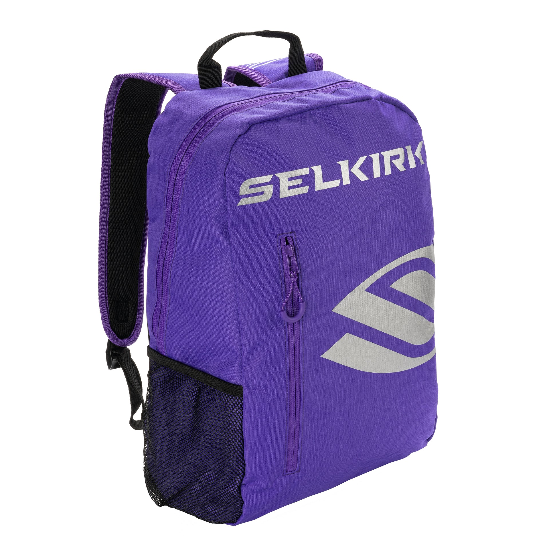 A purple Selkirk Core Series Day Backpack Pickleball Bag with the word Selkirk on it.