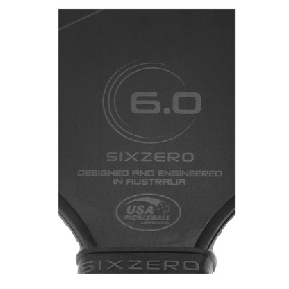 Black Six Zero Diamond Power (16mm) surfboard traction pad with the text "6.0 sixzero, designed and engineered in australia, usa pickleball" displayed on it.