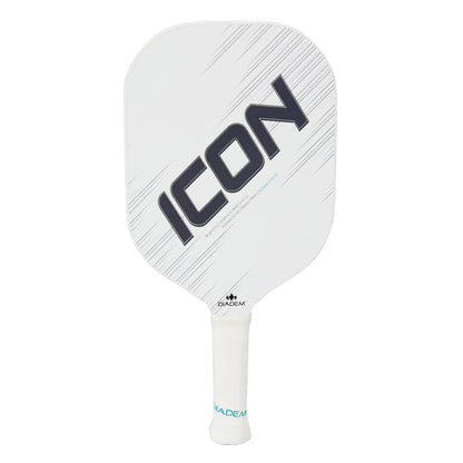 The Diadem Icon V2 Standard Pickleball Paddle features a white face with "ICON" in bold black letters and "DIADEM" branding on the handle.