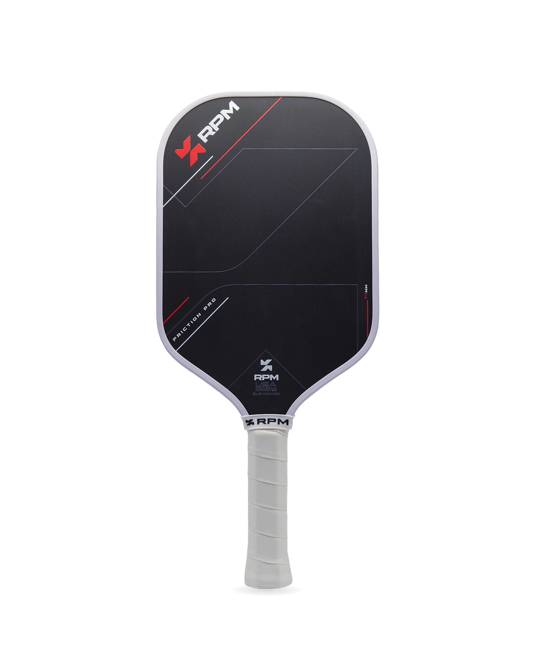 RPM Friction Pro Elongated 14mm Pickleball Paddle front view