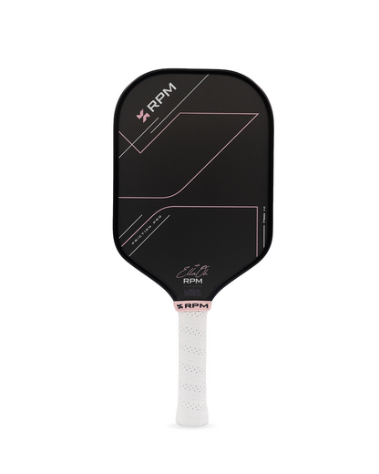 RPM Friction Pro V2 Elongated 14mm Pickleball Paddle Ella Oh Pink front view