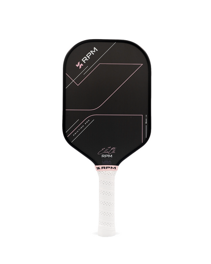 RPM Friction Pro V2 Elongated 16mm Pickleball Paddle Ella Oh Pink front view