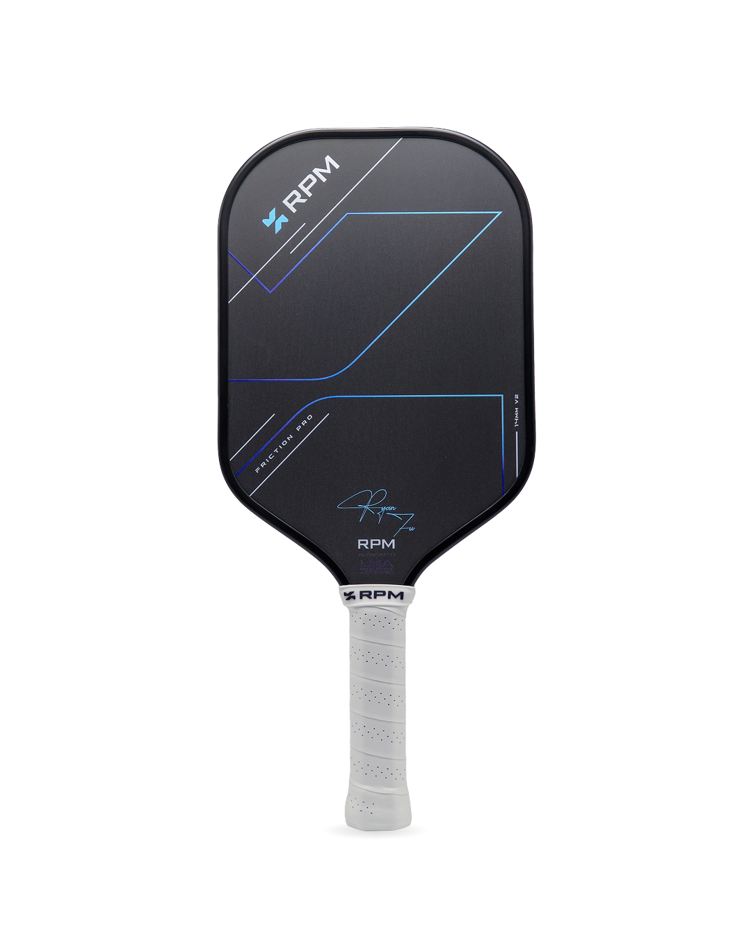 RPM Friction Pro V2 Elongated 14mm Pickleball Paddle original front view