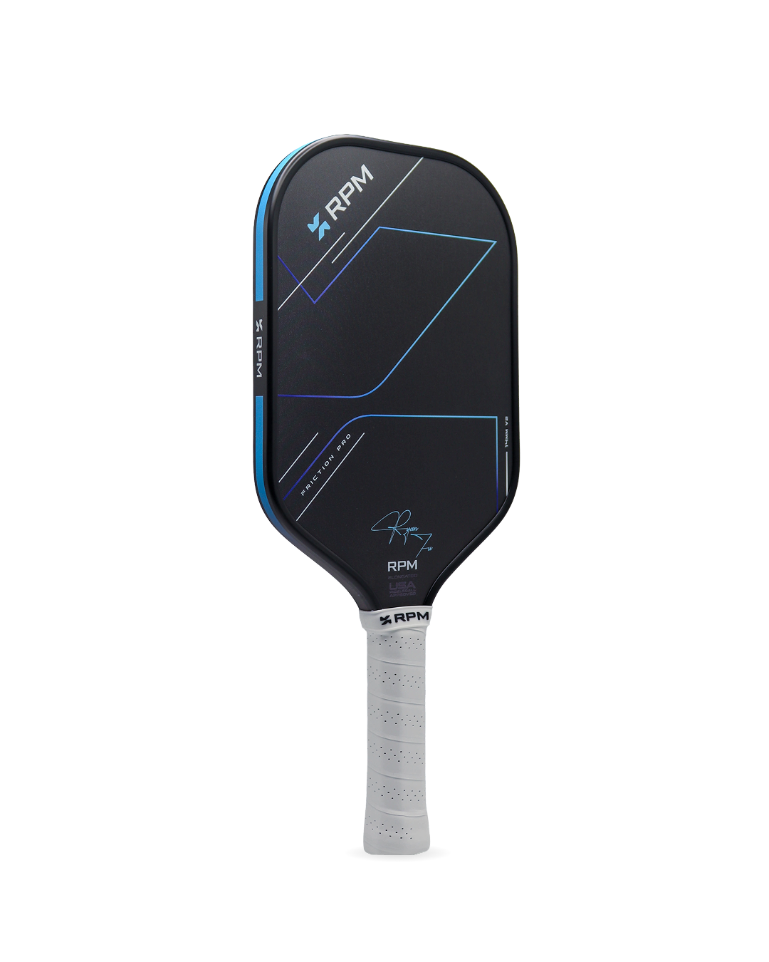 RPM Friction Pro V2 Elongated 14mm Pickleball Paddle original angled view