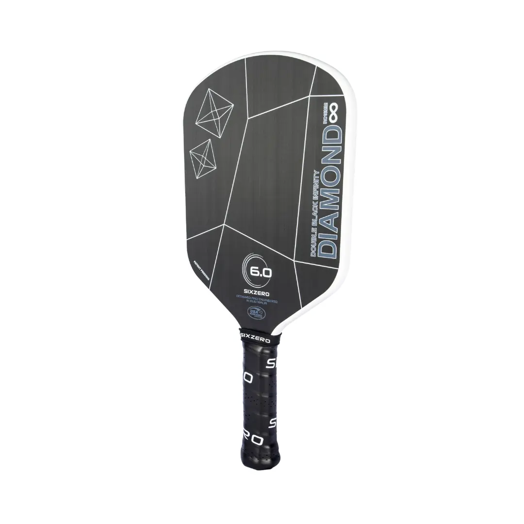 A Six Zero paddle with a black and white design on it.