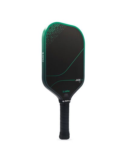 RPM Jade Elongated 16mm Pickleball Paddle angled view