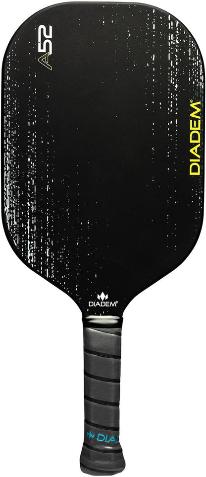 A Diadem A52 Pickleball Paddle with a textured surface and a grey grip. The words "A52" and "DIADEM" appear on the face of the paddle.