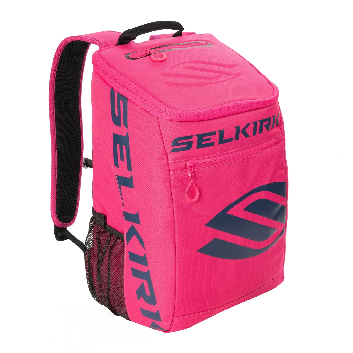 A pink Selkirk Core Series Team Backpack Pickleball Bag with the word sekiriya on it.