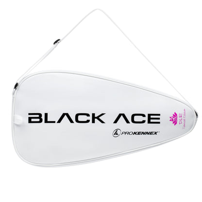 White Pickleballist ProKennex Black Ace LG Daniel de la Rosa Signature Edition paddle with logo and purple detailing, isolated on white background.