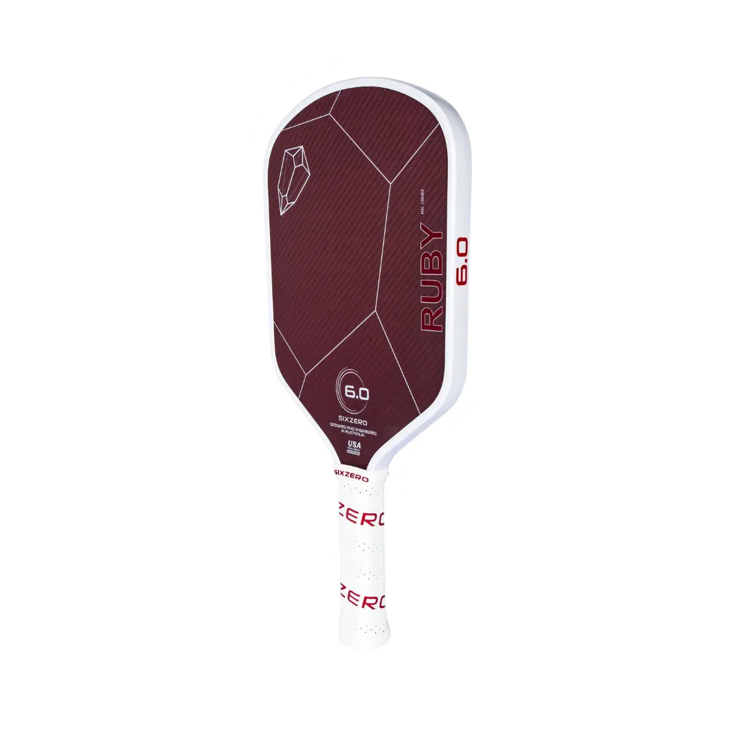 A Six Zero Ruby Kevlar (16mm) Pickleball Paddle on a white background.