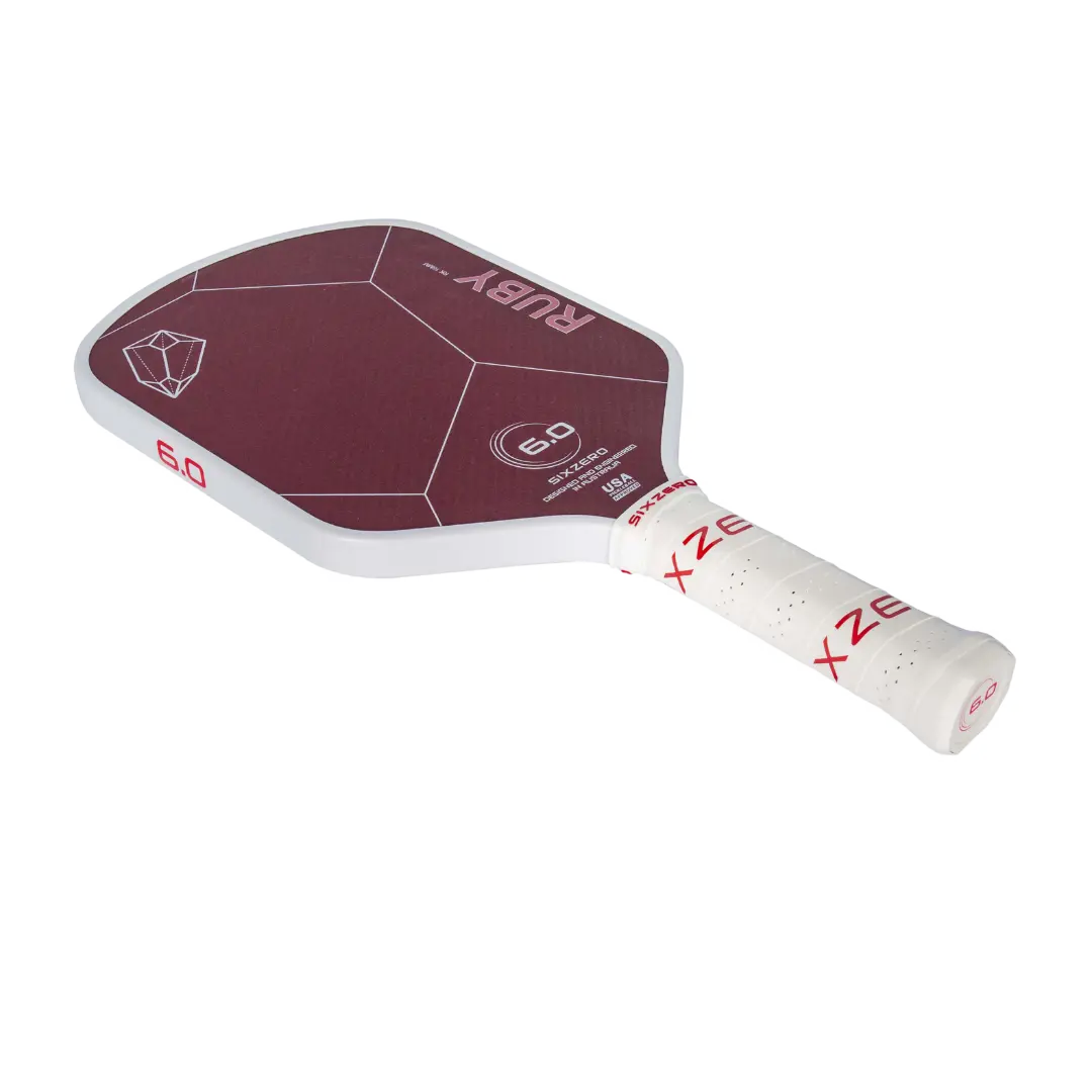 A Six Zero Ruby Kevlar (16mm) Pickleball Paddle on a white background.