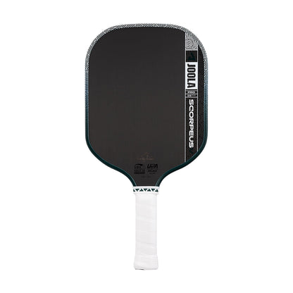 The JOOLA Scorpeus Pro V 16mm Collin Johns Club Green Pickleball Paddle combines peak performance and signature Collin Johns design, making it an elite choice for serious players.