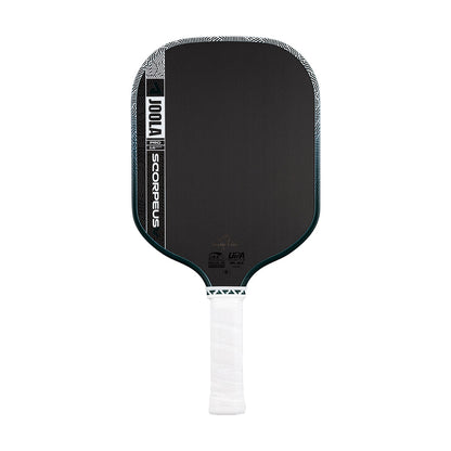 The JOOLA Scorpeus Pro V 16mm Collin Johns Club Green Pickleball Paddle, part of the Collin Johns signature collection, features a pro design by JOOLA.