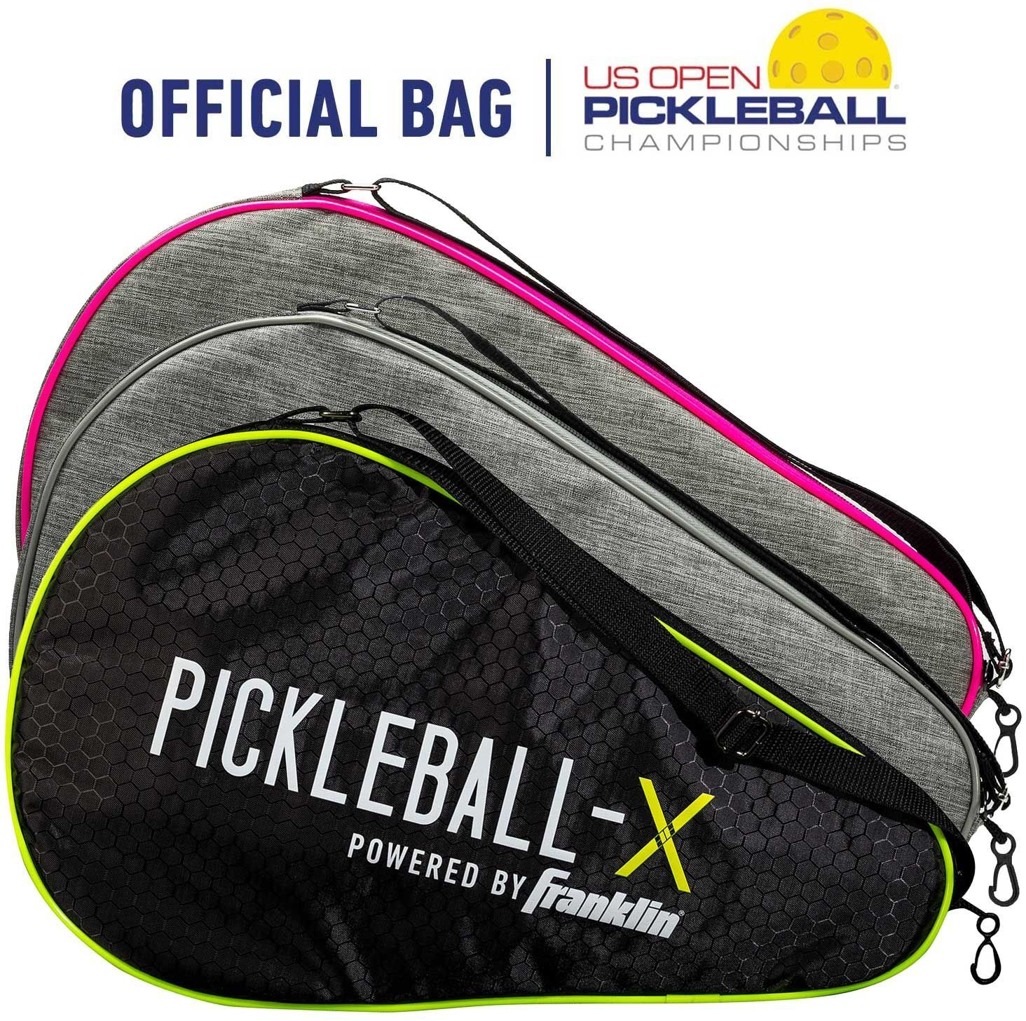 A group of Franklin Pickleball Paddle Bags with a convenient carry strap.