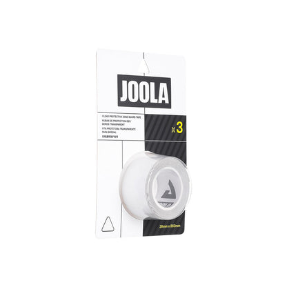 A package of JOOLA Pickleball Clear Edge Guard Tape (28mm or 30mm), featuring three rolls of transparent tape for your paddle, is shown against a white background.