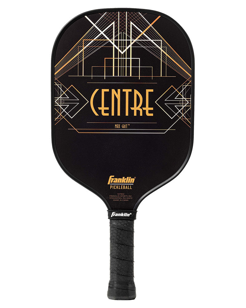 A Franklin Aspen Kern Centre Carbon Fiber Pickleball Paddle with the word centre on it.