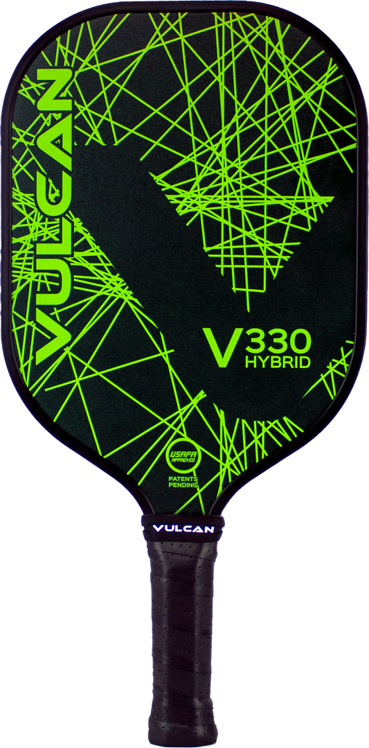 A Vulcan V330 Pickleball Paddle with a black handle.