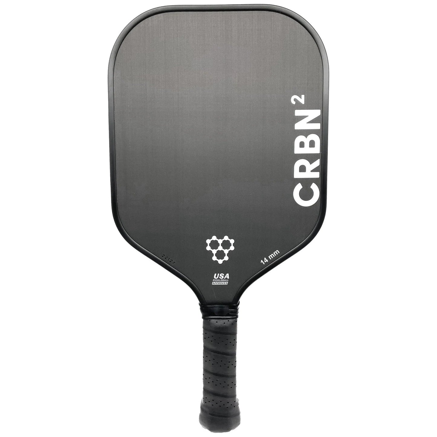 A black CRBN 2 - 14mm Pickleball Paddle with the word CRBN on it.