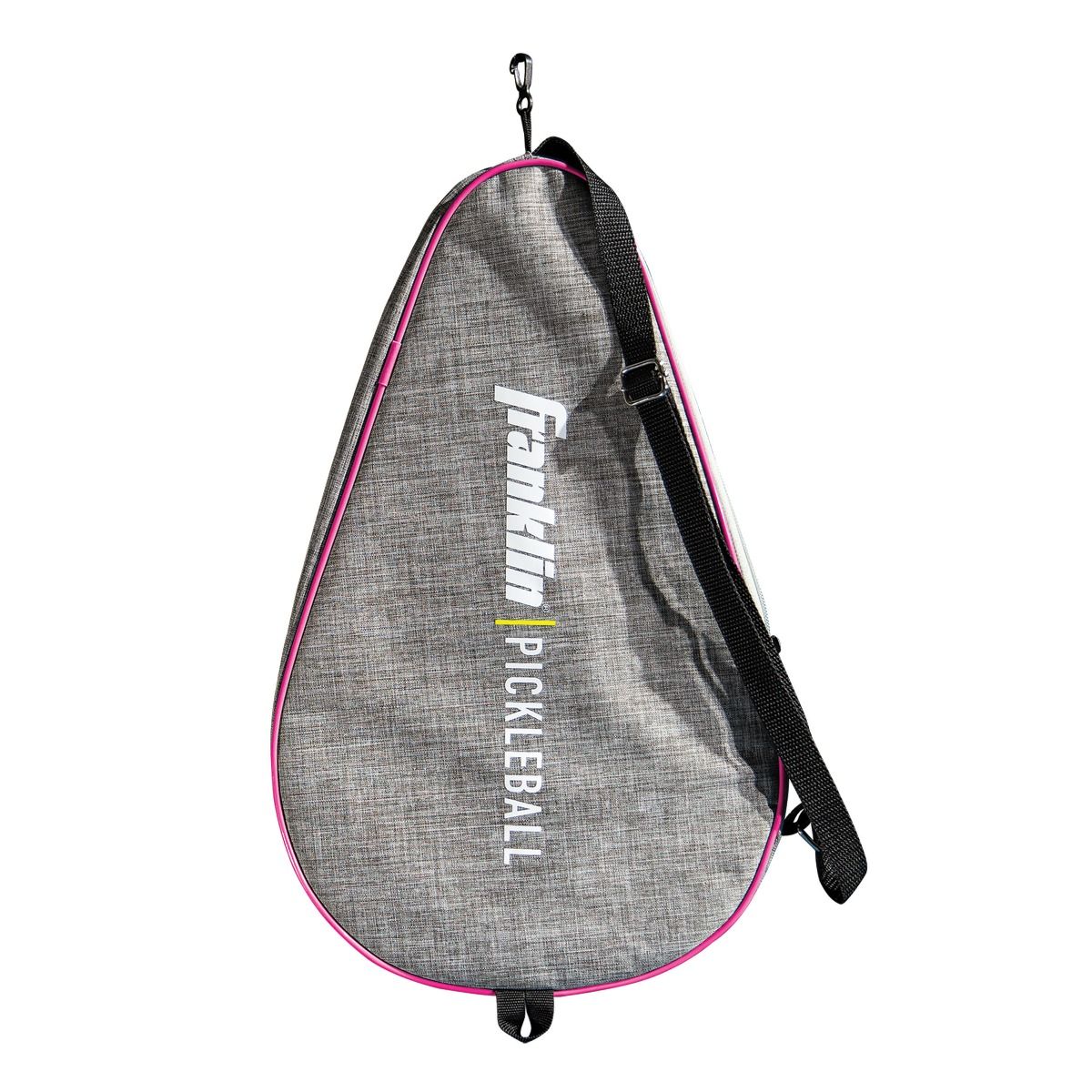 A convenient Franklin Pickleball Paddle Bag with a pink handle and padded for protection.