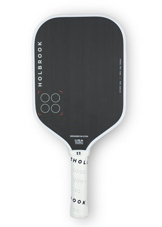 A black and white Holbrook Power Pro 14mm paddle on a white background.