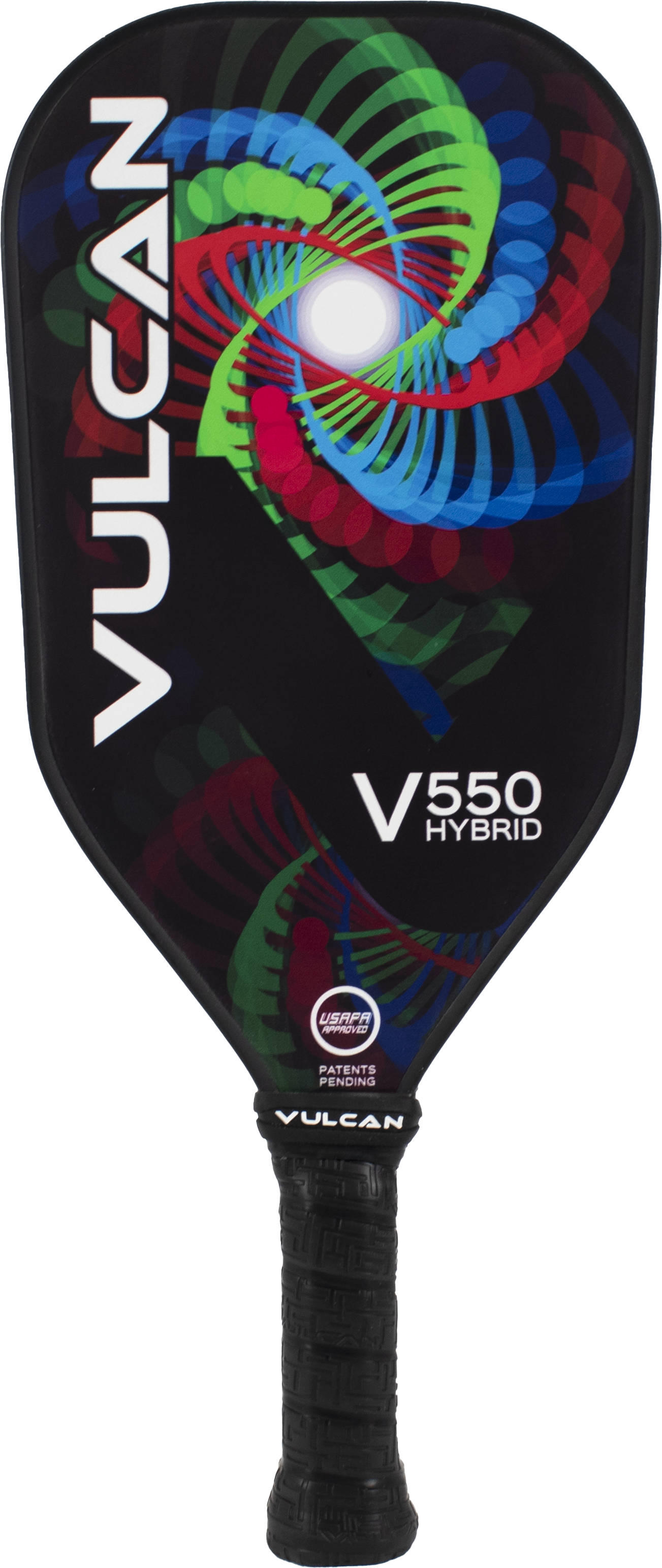 The Vulcan V550 Elongated Pickleball Paddle is shown on a white background.