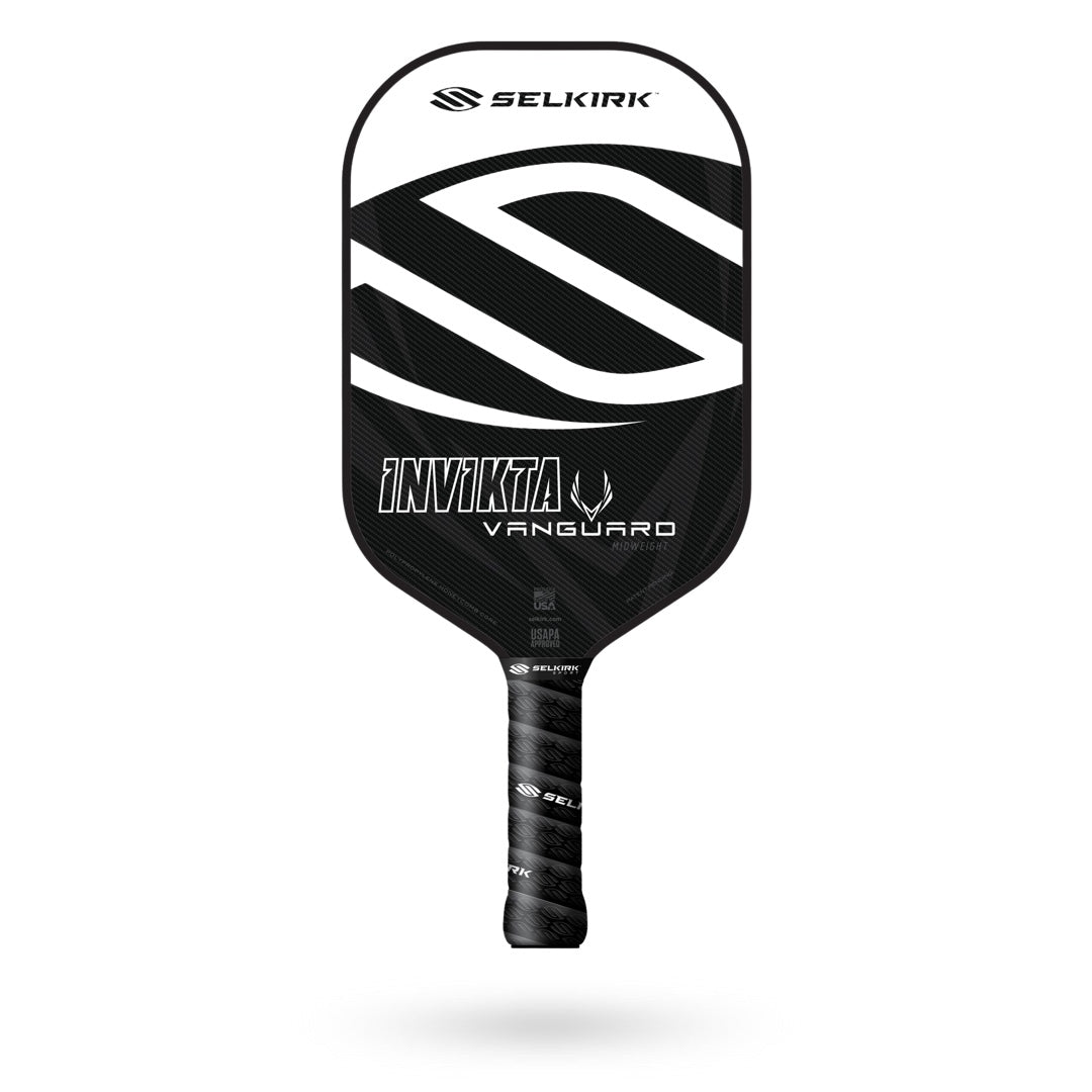 A Selkirk Vanguard Invikta Pickleball Paddle by Selkirk on a white background.